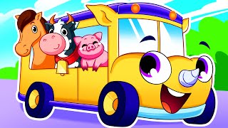 Wheels on the Bus with Animals! Kids Songs & Nursery Rhymes by Baby Cars