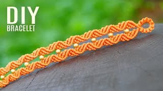 Wavy Rhomb Bracelet with 3D Effect ◆ Easy Macrame Crafts