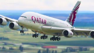 Scary Landed Qatar Airways Airbus A380 at Calgary Airport