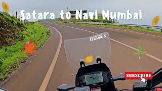 Satara to Navi Mumbai | 1st Tire puncture, Stuck in Traffic | Suzuki Vstrom 250 | EP- 3 | Motovlog