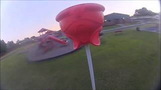 Freestyle Drone on the playground! Flying with my dad.