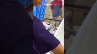 HAMPIR SAJA TANGAN KENA MESIN PRESS BAJU JERSEY