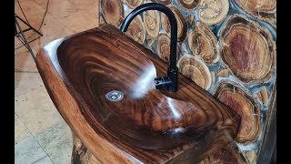 Amazing Woodworking Skills To Make Wooden Basin Wood Turning By Wood Talent