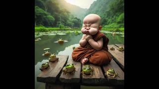 the cute little baby monk very nice #baby #little #viral #trending