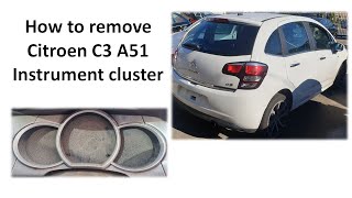 How to Remove Citroen C3 Instrument cluster A51 , 2010-2016