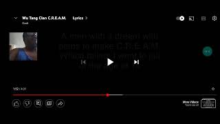 @WuTangClan c.r.e.a.m first time hearing this song lyric video