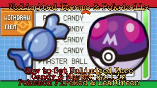 How to Get Unlimited Rare Candy & Master Ball in Pokemon FireRed & LeafGreen.