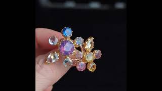 Gem Gardener: Statement Double Flower Ring Sapphire 22k