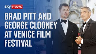 Brad Pitt and George Clooney arrive at Venice Film Festival