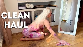 [4K Housewife] ❤️ Body art suit | How to clean Floor  | Body art Haul | Try Haul