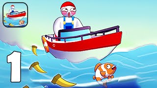 Fish Blade 3D - Part 1 Stickman Idle Fish Ocean Boat - Gameplay Walkthrough(iOS, Android)