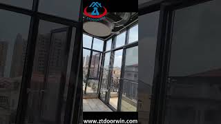 Ztdoorwin#sliding aluminum frame door#broken bridge household window #simple aluminum door