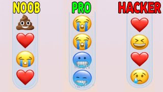 Emoji Sort Master - NOOB VS PRO VS HACKER