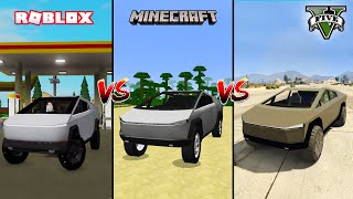 GTA 5 CYBERTRUCK VS MINECRAFT CYBERTRUCK VS ROBLOX CYBERTRUCK - WHO IS BEST?