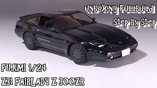 unboxing fullbuild FUJIMI 1/24 Z31 FAIRLADY Z 300ZR Scale Car Plastic Model