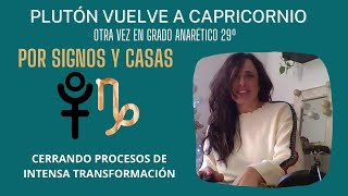 Plutón en Capricornio♑/Completando ciclos en grado anarético 29/Por signos y casas