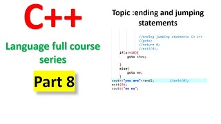 C++ language course part 8 | full course series | basics of C++ | C++ language | easy way to learn