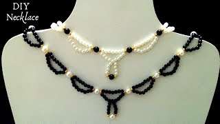 5 min craft. DIY Necklace. Beaded necklace tutorial. DIY gift