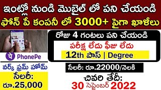 ఇ౦ట్లో నుండి పని చేయండి | Latest Jobs 2022 | PhonePe Jobs | Work From Home Jobs | Freshers-Graduates