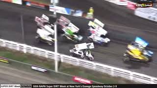 Seth Brahmer hit hard by Ryan Bowers during the D-Main for the 360 Knoxville Nationals