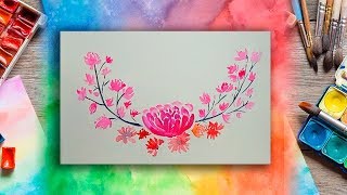 Abstract Watercolor Floral Wreath - Watercolor Painting For Beginners