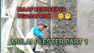 Tutorial Cara plester dinding tembok exterior cepat dan rapih.. #tutorial #skills