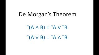 Boolean Algebra 3 – De Morgan’s Theorem