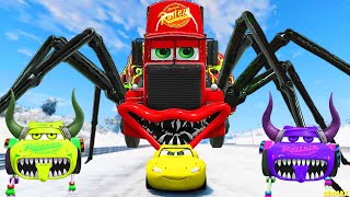 Epic Escape From The Lightning McQueen Demons Eater & Mack Spider Eater | McQueen VS McQueen BeamNG