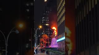 Rocketfeller Center Christmas Tree Set On Fire