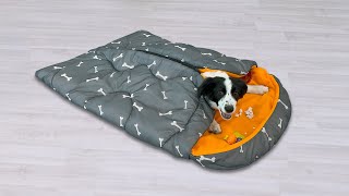 Dog Bone Pattern Sleeping Bag Dog Bed