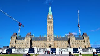 [4K] 🇨🇦 Parliament Hill Building Outside Walking Tour | Ottawa Ontario Canada