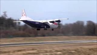 50- year old Antonov nose-down Landing at Frankfurt-Hahn... Air Armenia Cargo