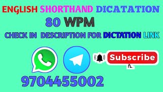 80 WPM || NEWS PAPER DICTATION| SSC STENO| NCERT SHORTHAND DICTATION, VIDHAN SABHA STENO DICTATION