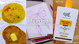 Day in my life in India 🥞☁️: Pinterest art, Making pancakes, Aesthetic vlog Indian, morning routine🌷