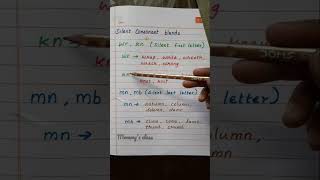 Silent Consonant blends  || wr, kn, mb, mn.. #shorts