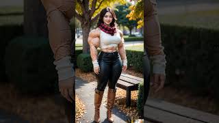 AI LookBook Muscle Girl | Girl Flexing Biceps | Female Biceps #fitness #ai #lookbook