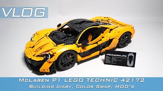 McLaren P1 1:8 Scale 42172 LEGO TECHNIC, Building diary, color swap, MOD's