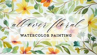 #31 | All-over floral print | Watercolor Painting | 🎨