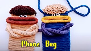 Crochet mobile phone bag monster