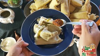 Como preparar tamales de pollo con salsa verde - How to prepare chicken tamales with green sauce