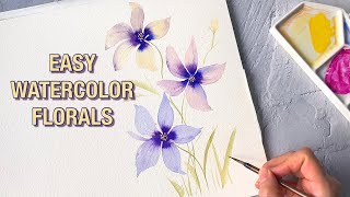 Easiest Way To Paint Watercolor Florals | Loose & Relaxing Florals