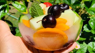 DIY FROZEN FRUIT ICE BOWL/FRUIT SALAD BOWL/CREATIVE FOOD/DIY/How To Make An Ice Bowl for Dessert