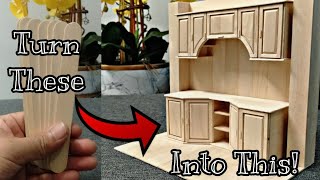 DIY Miniature Kitchen Set Using Popsicle Sticks | Miniature Craft Idea