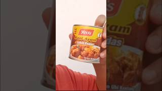 Kari Ayam Dalam Tin?? Korang Pernah Try? #yeos #kariayam #keropfais #cackck #eatingshow