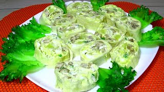 САЛАТ-ЗАКУСКА! Курица с Ананасом, в Лаваше! Настолько ВКУСНЫЙ, за минуты сметут с Праздничного Стола