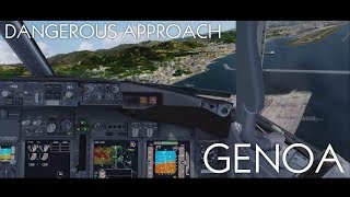 [P3Dv4] PMDG 737NGX - Genoa Circle to Land RWY10 - DANGEROUS APPROACH!! [HD]