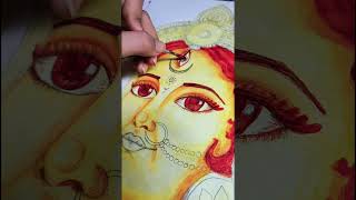 Durga maa drawing with haldi and sindur 💛❤️🙏||navratri special|| #art #drawing #navratrispecial