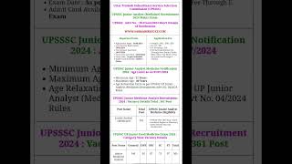 UPSSSC Junior Analyst (Medicine) Recruitment 2024 Mains Exam  #upsssc #junior #sarkariresult #2024