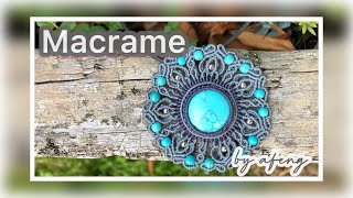 Macrame by Afeng: 2021-13｜Macrame Tutorial｜Macrame Pendant｜Also can be used as Earrings｜DIY｜编绳｜