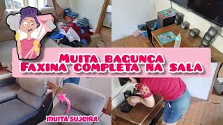 MEGA FAXINA NA SALA🧹🛋️| TIREI TUDO DO LUGAR🥵 | FAXINA COMPLETA|MANUTENÇÃO DO LAR